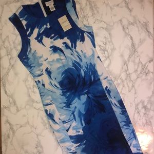 Carmen Marc valvo blue floral print dress
